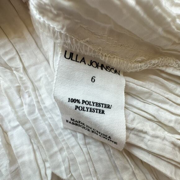 Ulla Johnson Ravenna One-Shoulder Pleated Ruffle Top Ivory Size 6 Blouse - Picture 13 of 13
